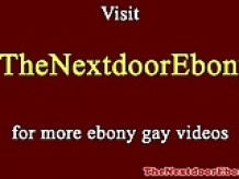 Ebony gaysex hunk jerking his cock