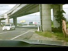 The Exhibtionist Naked and Jerk off on motorway