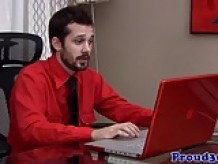 Gay mature amateur jerking off in the office