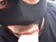 white daddy cumming on my face and mouth-car play
