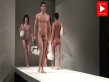 Naked guys on fashion show