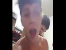 Twink with a big cock takes it up the ass in the kitchen