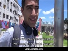 Chico latino virgen amateur con tirantes follado por twink gay por dinero POV