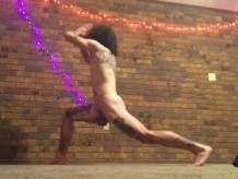 Gabriel Darkangel Desnudo Yoga sesión rápida por la tarde