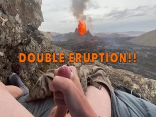 ¡¡DOBLE ERUPCIÓN!! Pajandose viendo la erupción de un volcán en Islandia