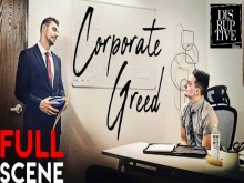 El hijo del jefe hambriento de poder folla al empleado en la oficina - escena completa