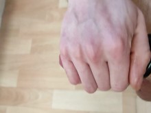 Anillo para el pene, masturbándose la tortura con cabeza de hongo