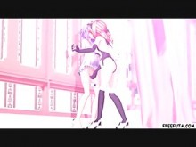 Tímido hentai dickgirl obtiene paja por transexual