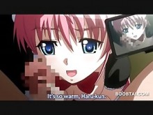 Cariño anime grabado mientras hace una gran mamada